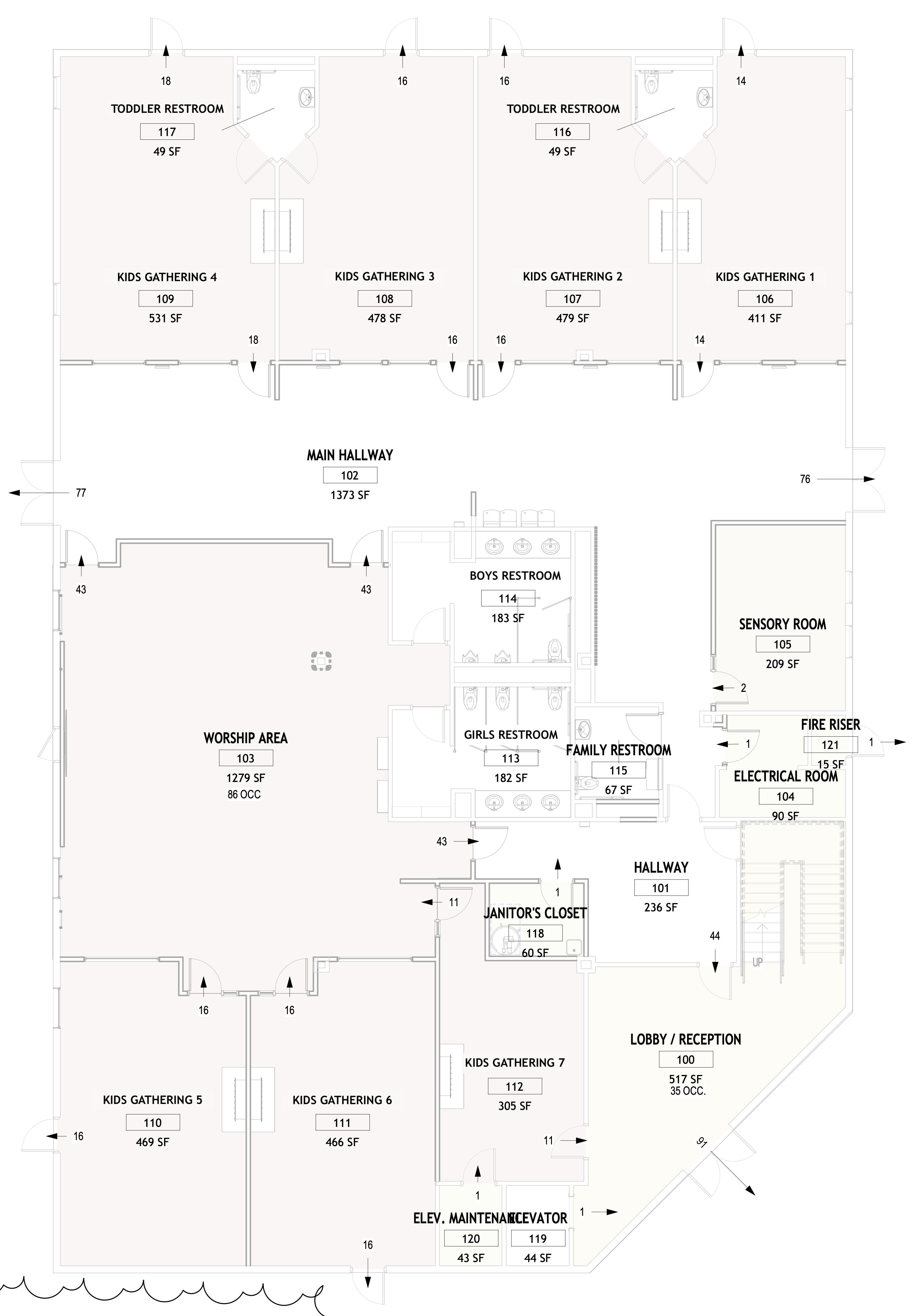 Floor plan of the future Early Childhood environment